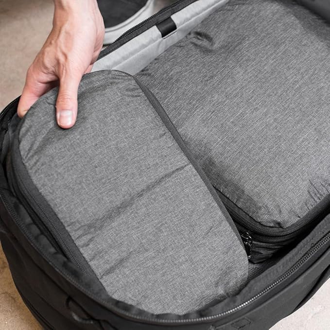 Peak Design Packing Cube, Charcoal, Weatherproof Luggage Cube with Dual Compartment Organization, Expansion and Compression, Zipper Opening, Travel Organizer for Men and Women, Size S
