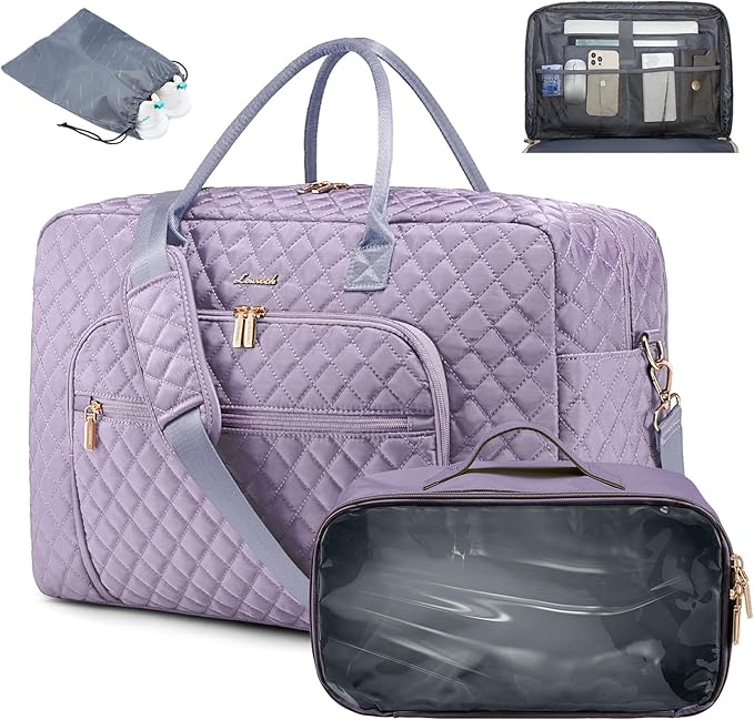 LOVEVOOK Travel Duffle Bag - Women's Weekender Carry On Overnight Laptop & Gym Bag With Toiletry/Shoe Pocket, Hospital Labor Bag