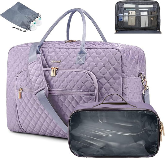 LOVEVOOK Travel Duffle Bag - Women's Weekender Carry On Overnight Laptop & Gym Bag With Toiletry/Shoe Pocket, Hospital Labor Bag
