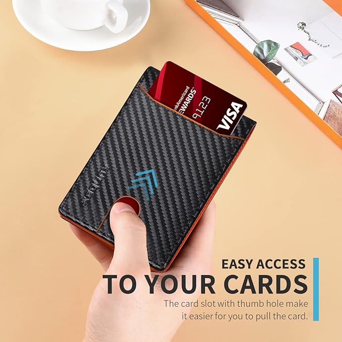 RUNBOX Wallet for Men Slim 11 Credit Card Holder Slots Leather RFID Blocking Small Thin Men's Wallet Bifold Minimalist Front Pocket Large Capacity Gift Box