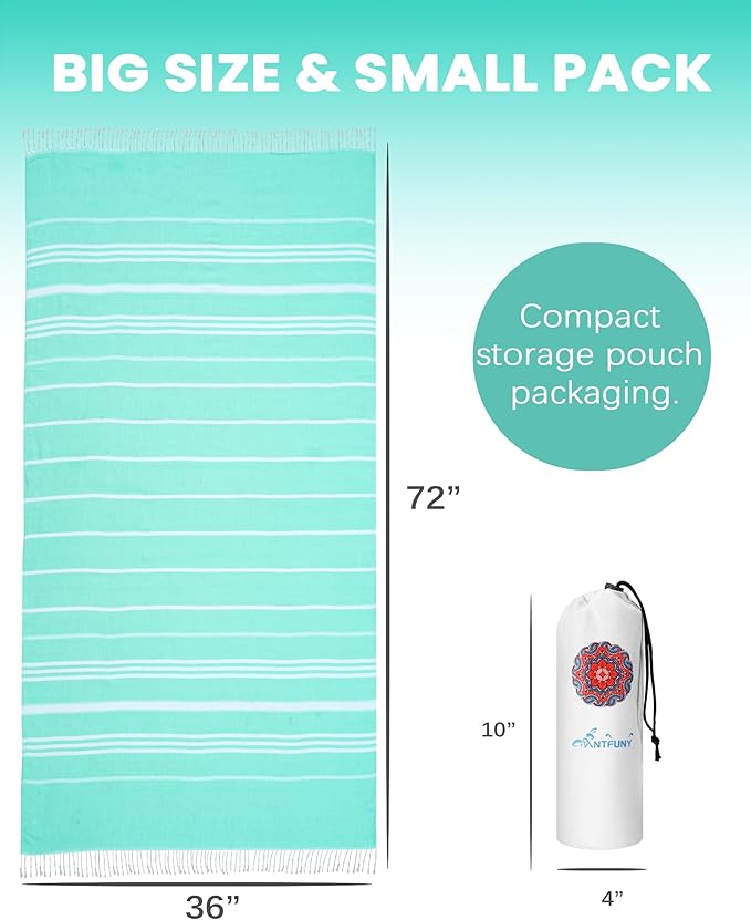 8 Pack Turkish Beach Towels Quick Dry Sand Free Oversized Bath Pool Swim Towel Extra Large XL Blanket Adult Travel Cruise Accessories Must Haves Clearance Stuff Necessities Vacation Essentials