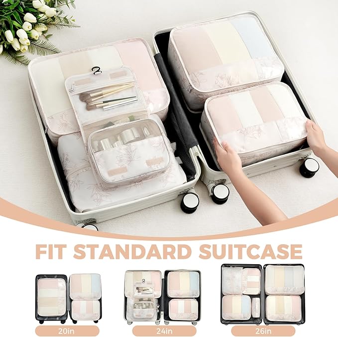 BAGAIL 9 Set Packing Cubes with Packing List Luggage Packing Organizers for Travel Accessories