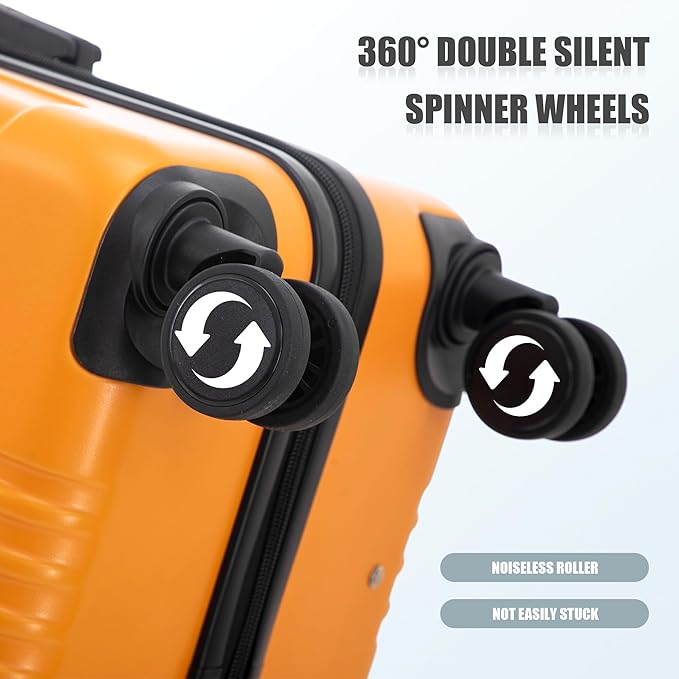 Merax 3 pcs/set in ABS Spinner Wheel Luggage Set, Carry on Suitcase