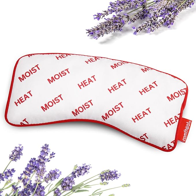Lavender Eye Pillow for Yoga, Microwavable Moist Heat Eye Compress Mask Pillow with Washable Cotton Cover for Relaxation, Sleeping, Meditation, Yoga, Spa, Migraine Relief