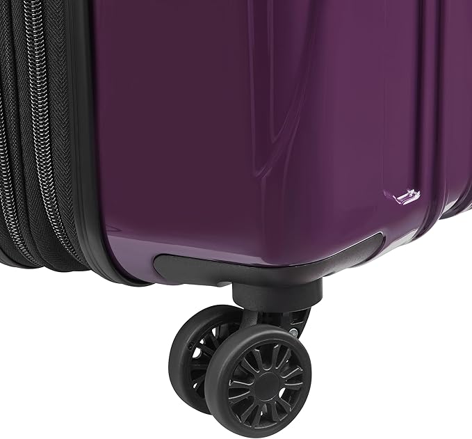DELSEY PARIS Helium Aero Hardside Expandable Luggage with Spinner Wheels, Plum, Checked-Large 28 Inch