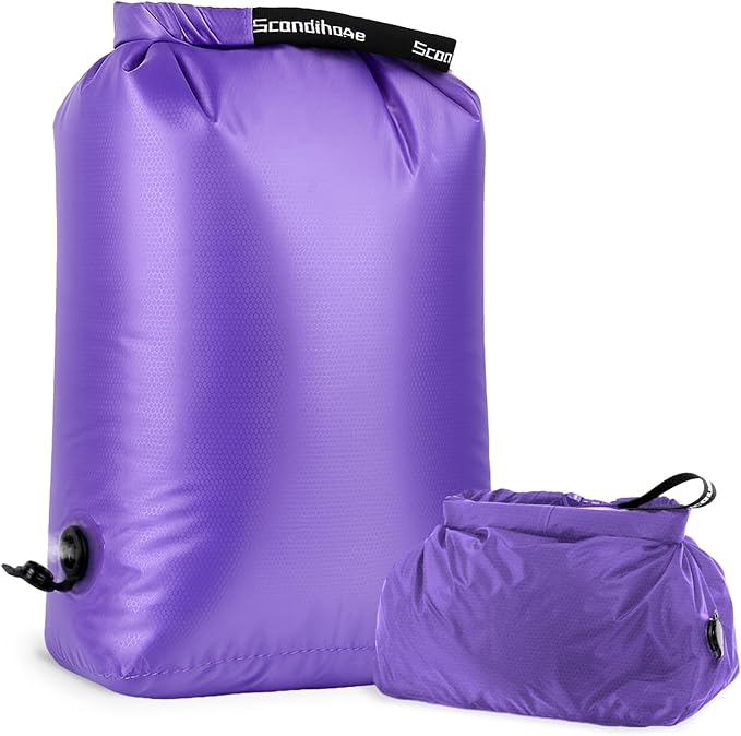 Travel Laundry Bag, Pump-free Vacuum Compression Dirty Clothes Bag, Large Reusable Waterproof & Washable Laundry Bag, Wet and Dry Bag, Ideal for Suitcases, Laundromats (1 Pack) Purple