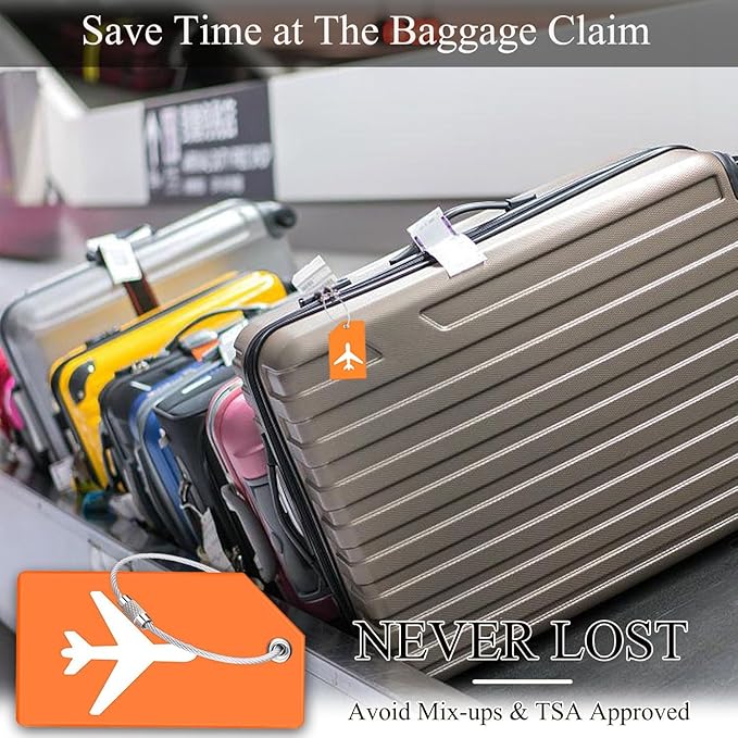 7 Pack Silicone Luggage Tag Baggage Handbag Travel Bag Tags with Name ID Card Perfect to Quickly Spot Luggage Suitcases (Black)
