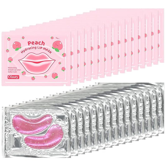 30 Pairs Lip Mask & Eye Mask,Under Eye Patches for Puffy Eyes,Moisturizing Spa Labial Lip Masks,Reducing Fine Lines,Bachelorette Party Favors,Bulk Gifts,Teacher Appreciation Gifts,Mothers Day Gifts