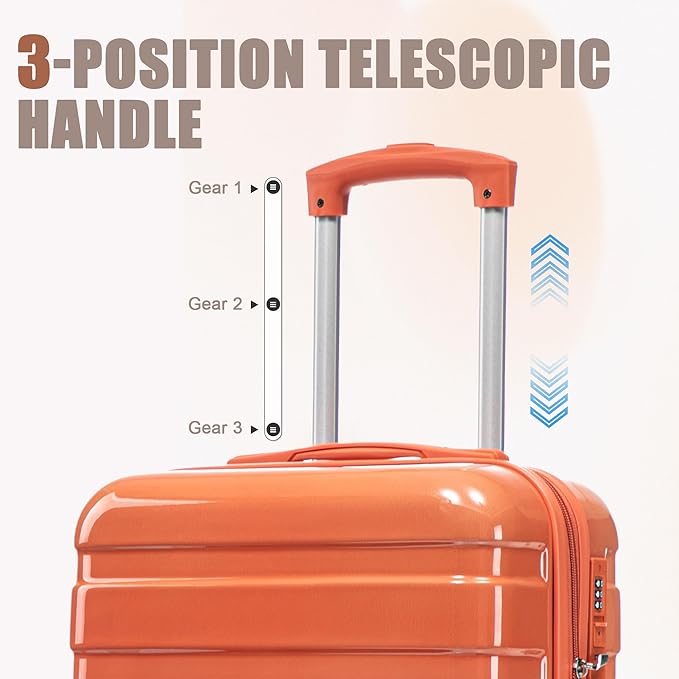 Hardside Luggage, Lightweight Suitcase with Spinner Wheels Transition Red