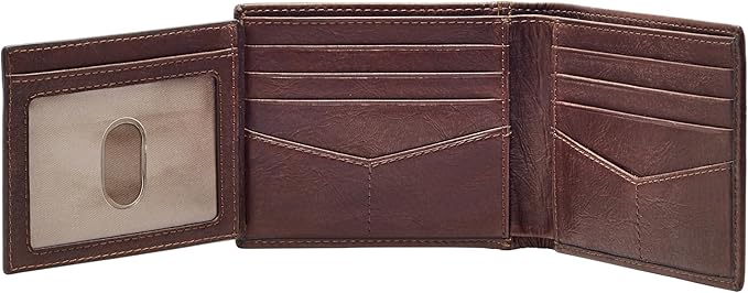 Fossil Men's Everett Leather Bifold with Flip ID Wallet