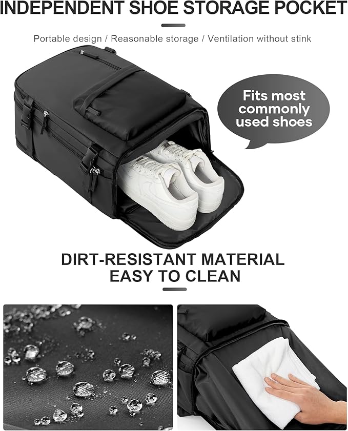 WONHOX Large Travel Backpack Carry on Flight Approved Laptop Work Business Backpack for Women Men Mochila de Viaje