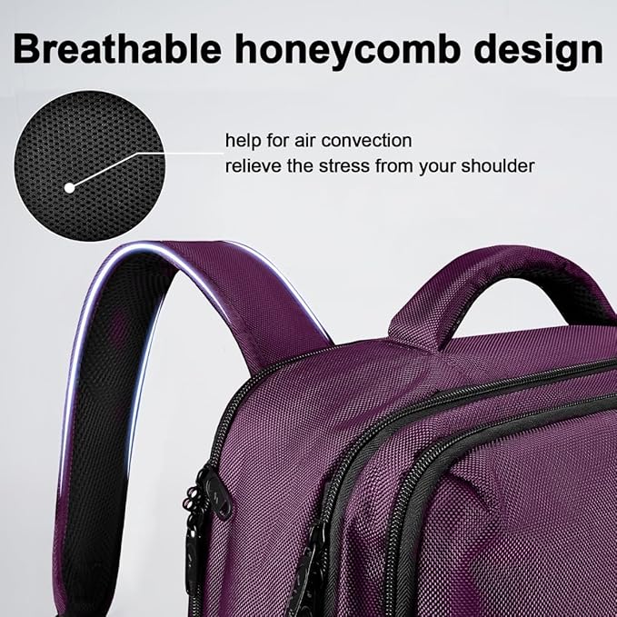 MATEIN Travel Backpack for Women, Extra Large 40L Carry on Backpack, Water Resistant College Bag Computer Bag Gifts for Women & Men Fits 17.3 Inch Laptop, Purple