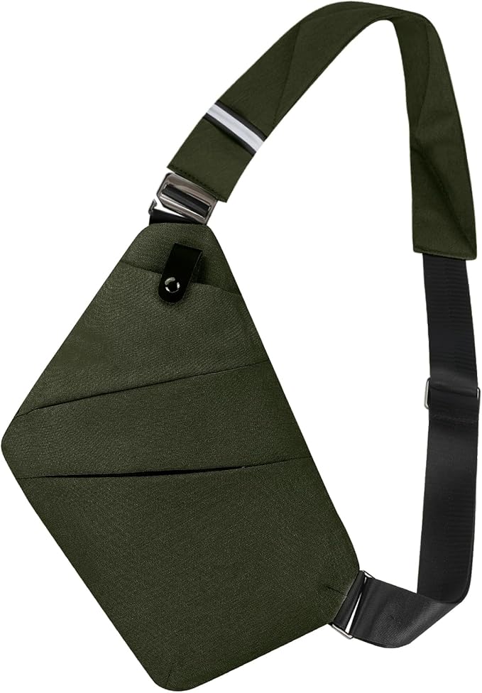 Cross body Bag for Women Men AntiTheft Travel Sling Bag Waterproof Shoulder Bags, Ideal for Adventures Travel Casual Vacation, Army Green