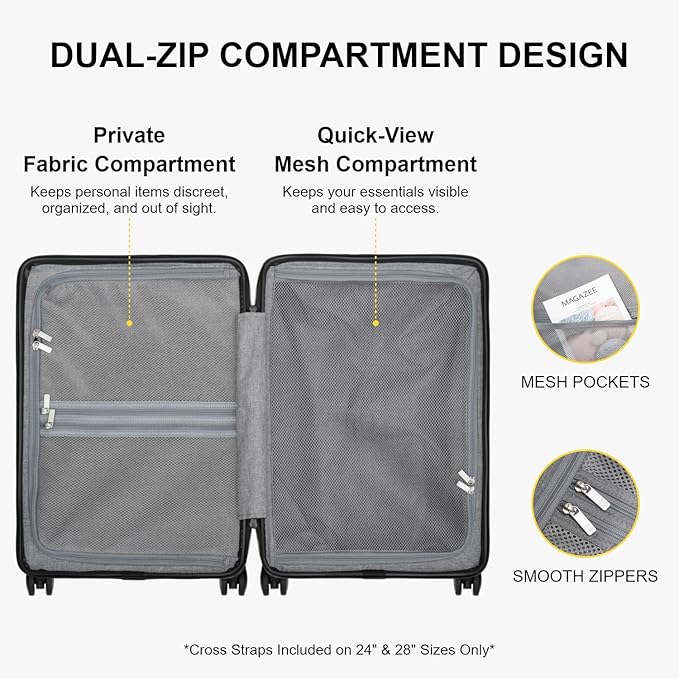 LEVEL8 Carry on Luggage Airline Approved, Small Carry on Suitcases with Wheels, Lightweight Hardside Textured Luggage for Travel, Tsa Approved, 20-Inch, Dark Grey
