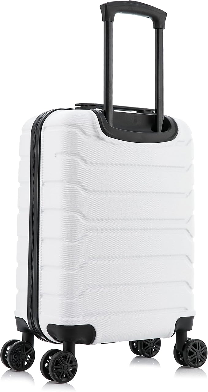 InUSA TREND Luggage with Spinner Wheels | Durable Lightweight Hardshell Suitcase, Travel bag with Handle and Trolley, 20-Inch Carry On Small Luggage | White