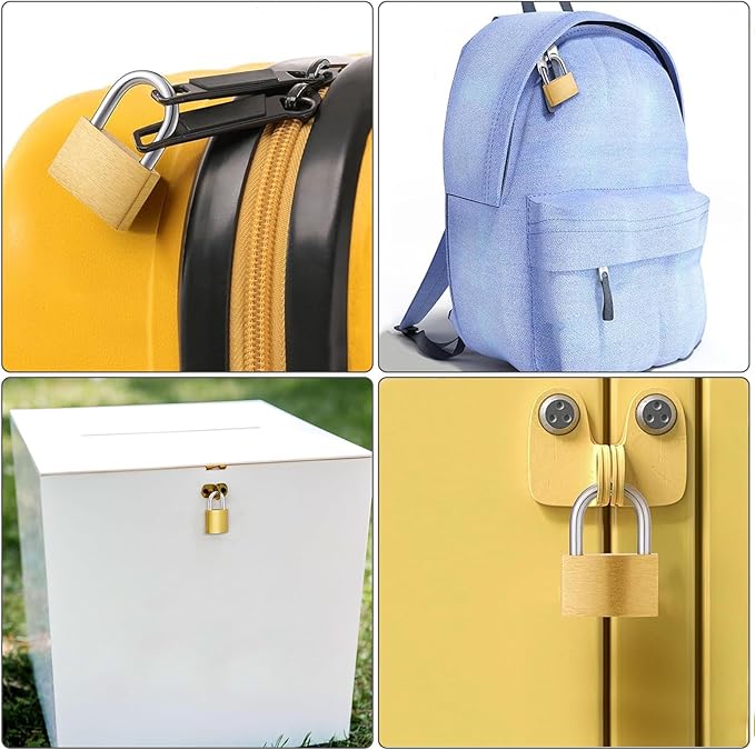 3 Pcs Small Solid Brass Locks with Keys, Mini Key Locks for Luggage Locks, Backpack Small Locks, Gym Locker Padlocks, Jewelry Box Locks… (20-25-30mm)