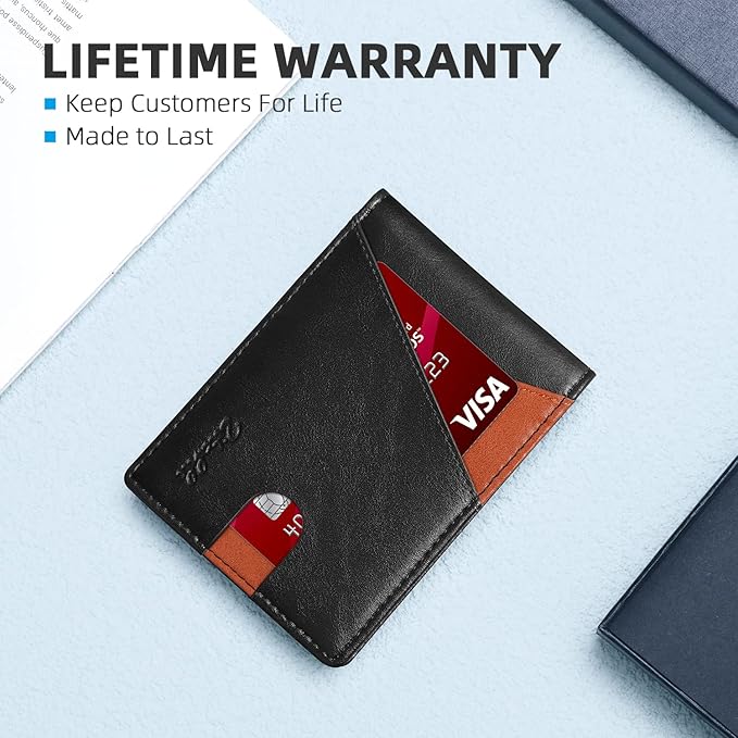 Zitahli Bifold Wallets for Men - Slim RFID Leather Credit Card Holder for 6-11 Cards, Minimalist Thin Wallet with ID Window & Cash Slot,Front Pockt Carteras Para Hombres, Birthday Gifts for Men | Slim, RFID Blocking, Premium, Front Pocket, Gift Box, Le...