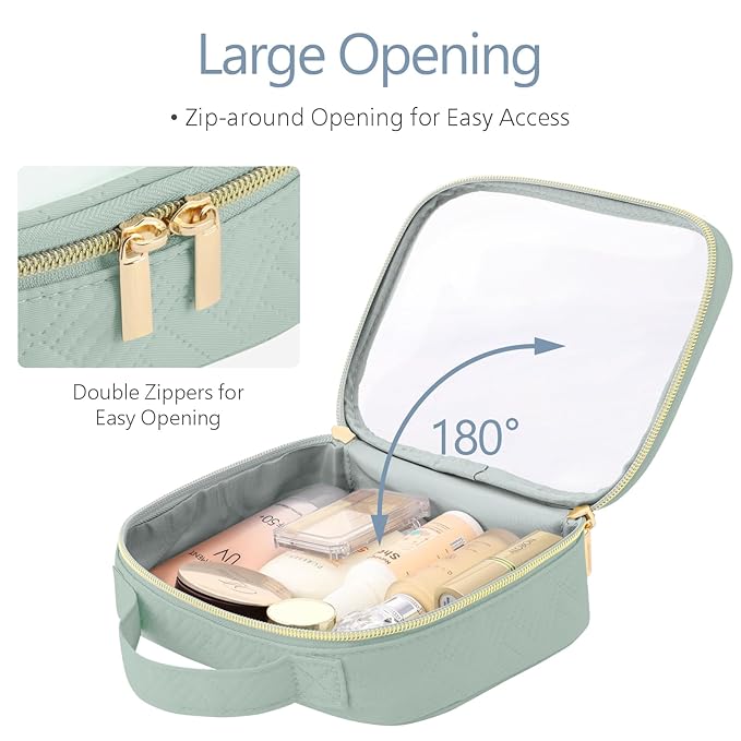 PACKISM TSA Approved Toiletry Bag 3 Medium, 3-1-1 Compliant Clear Makeup Bag with Handle, Quart Size Toiletry Bags Fit Carrv-on Travel Essentials, Water Resistant PVC, Laurel Green