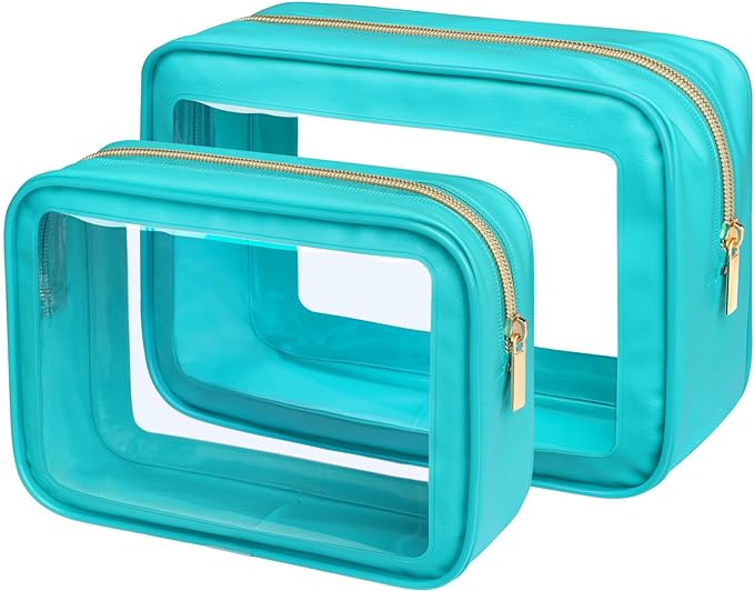 PACKISM Clear Makeup Bag - TSA Approved Toiletry Bag for Carry-on & Checked Luggage, Water Resistant Car Storage Organizer with Reinforced Seams