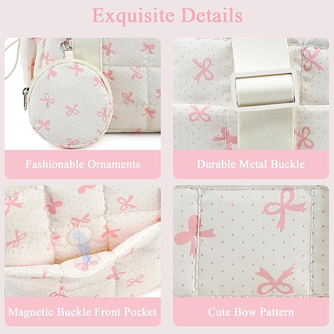 CAMTOP Mini Gym Bag for Women, Small Gym Tote Bag Puffy Quilted Sports Duffel Bag with Wet Compartment and Coin Purse Duffel Bags Dance Yoga Workout Bag for Gifts