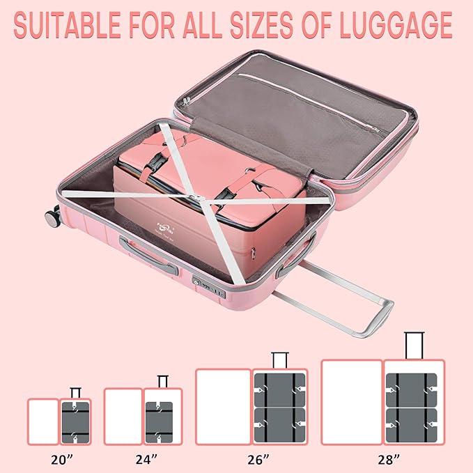 Compressible Packing Cubes Portable Hanging Closet Shelves 17"x12"x24" Extendable Travel Organizer Nylon Packing Bags for Suitcase