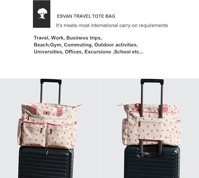 Weekender Bag Carry On Bag Overnight Tote Travel Duffle with 13 Pockets for Travel,Work，Gym,Beach,Teacher,Nurse