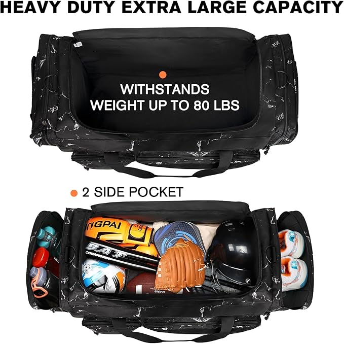 Goloni 130L Heavy Duty Large Duffle Equipment Bag,Catchers Gear Bag with Shoe Compartment,Baseball Duffle Bag