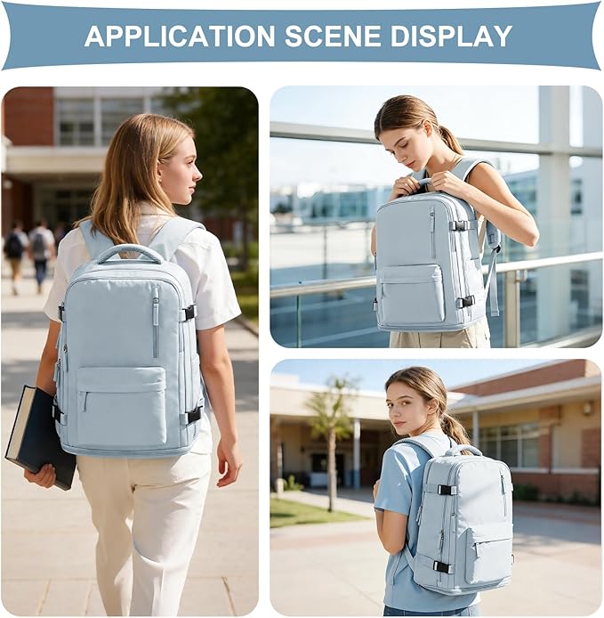 coowoz Travel Backpack For Women Men Airline Approved,Black Carry On Backpack,Large Hiking Laptop College Backpacks Waterproof Outdoor Sports Rucksack Casual Daypack Fit 15.6 Inch Backpacks