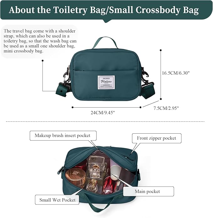 Weekender Bags for Women,Overnight Travel Duffel Bag with Shoes Compartment& Toiletry Bag,Extra Large(Peacock Blue)