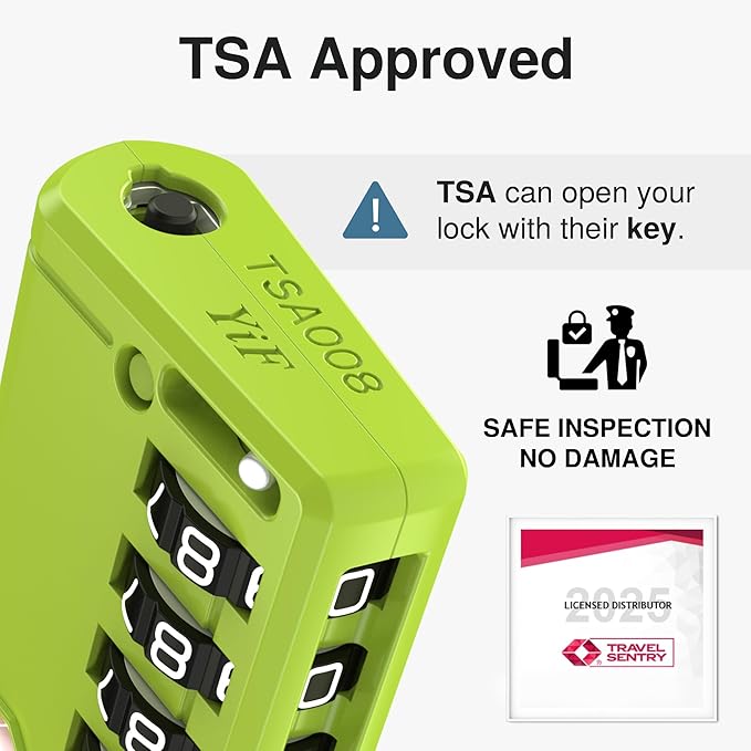 Puroma TSA Approved Luggage Travel Locks with Open Alert Indicator, 4 Digit Combination Resettable Code Zinc Alloy Lock for Suitcase, Backpack, Bag, Toolbox, Locker (2 Pack, Blue)