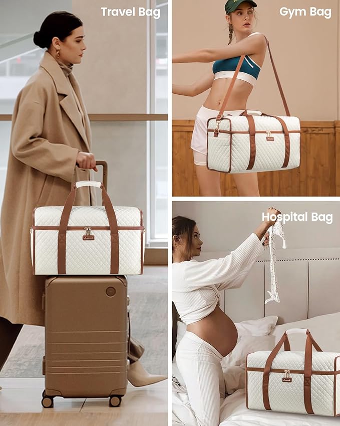 LOVEVOOK Travel Duffle Bag - Weekender & Overnight Bag with Toiletry & Wet Pocket, Carry-On Size, 3pc Set