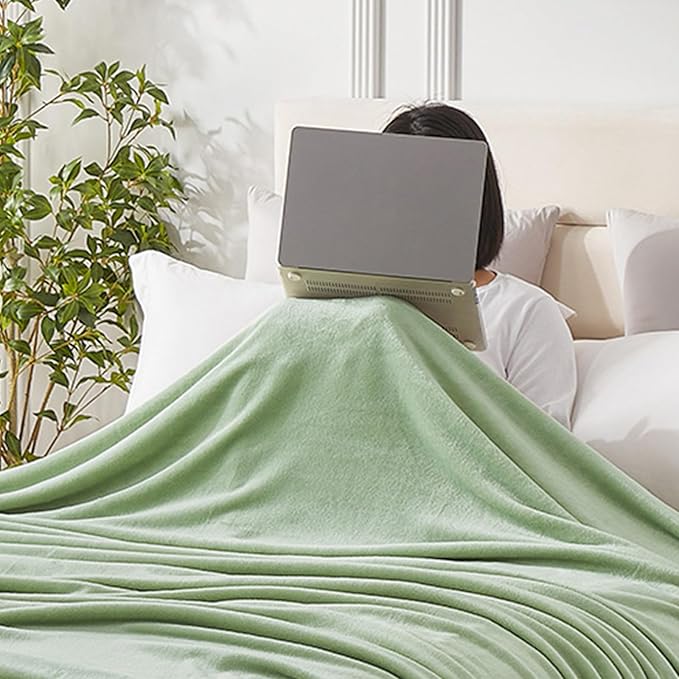 Hansleep Fleece Sage Green Throw Blanket, Super Soft Flannel Fuzzy Plush Cozy Blanket for All Seasons, Sage Green, Throw 50x60 Inches