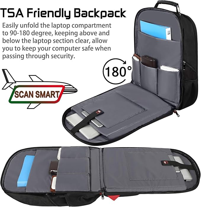 Mogplof 18.4 Inch Laptops Backpack, 55-60L Extra Large Travel Laptop Backpack, TSA Friendly Flight Approved and RFID Anti-Theft Pocket, Water Resistant Suiltable for Large Gaming Laptop