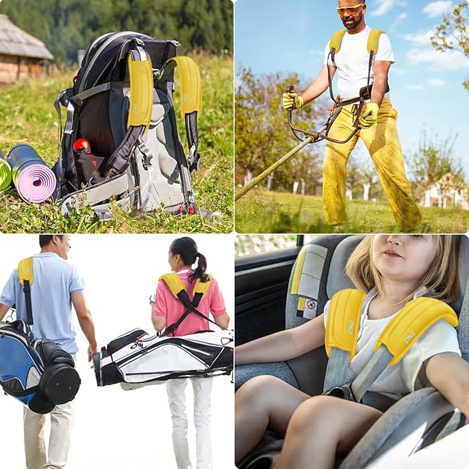 ZINZ 2-Pack Universal Shoulder Pad with Ultra thick Cushion for Bag Luggage Bag Crossbody, Plus Long & Anti-Slip & Breathable,Yellow-2Pack