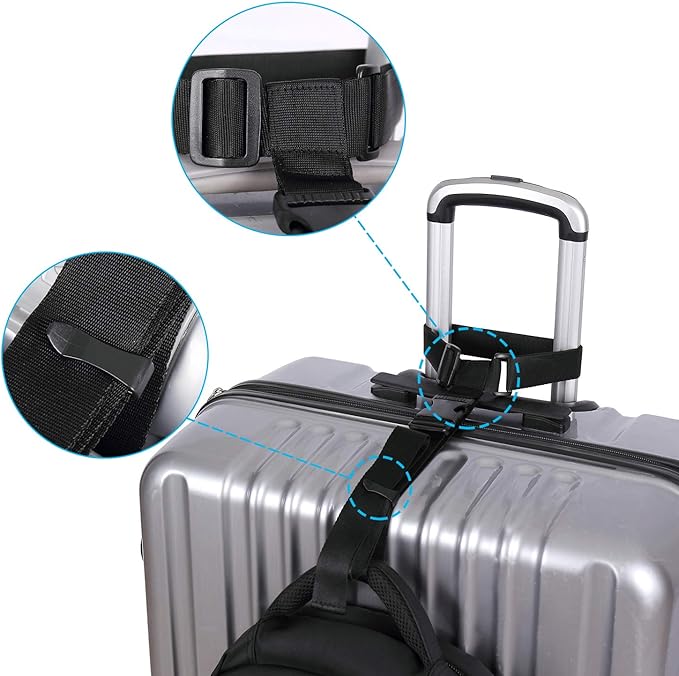 Vigorport Luggage Connector, Straps for Suitcase, Add A Bag Adjustable Attachment Accessories 1.25" Endless for Connect Your 3 Luggage Together-2 Pack