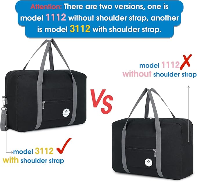 For Spirit Airlines Personal Item Bag 18x14x8 Foldable Travel Duffel Bag Tote Carry on Luggage Duffle Overnight for Women and Men