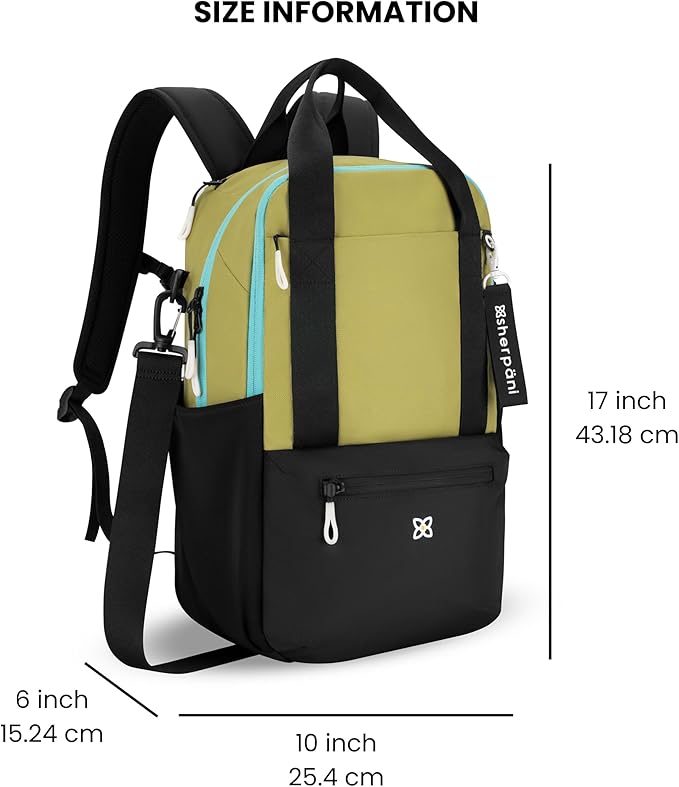 Sherpani Camden, Convertible Backpack, 3 in 1 Tote Bag, 18L Travel Backpack, Crossbody Bag for Women, Cross Body Purse, Travel Gifts, RFID Protection, Fits 13” Laptop (Alchemy)
