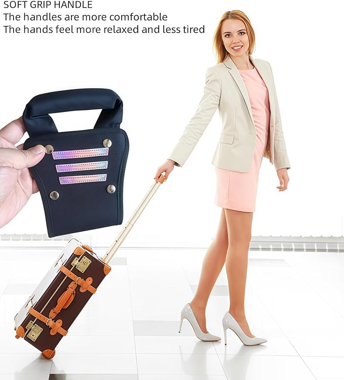 Luggage Handle Extender 7.5-Inch Soft Grip Extension Strap, Ideal for Travelers Above Average Height and Your Short & Wide Luggage Handle ﻿