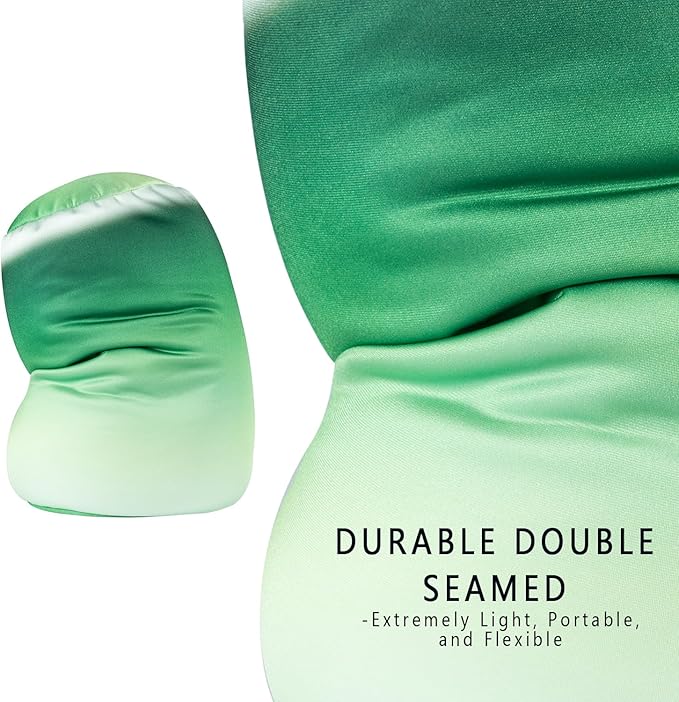 Squishy Microbead Neck Pillow, 7Inch x 12Inch Soft Travel Body Bed Pillow Bean Pillow for Kids Adult Chair Sleeping Car Seat, Fun Dormroom (Parrot Green Coloful)