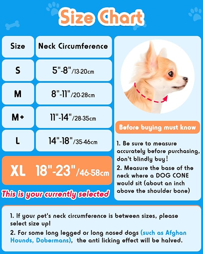 Inflatable Dog Pillow Cone Collar After Surgery, Donut Soft Neck Cone for Golden Retriever & German Shepherd Extra Large Dogs, etc, Recovery E Collar to Stop Licking Paw