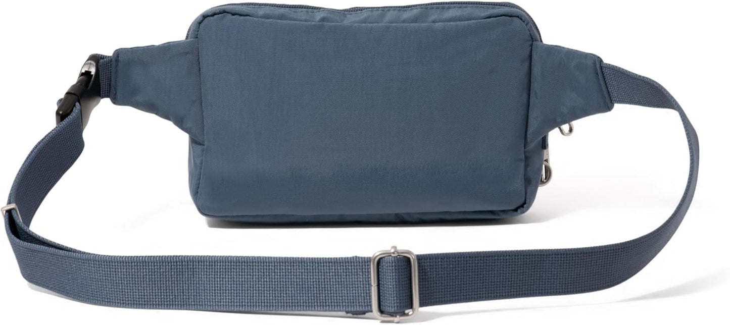 Baggallini Securtex Anti-theft Belt Bag 8.8"x5.5" Crossbody Fanny Pack for Women RFID Wallet Locking Zipper Travel Purse