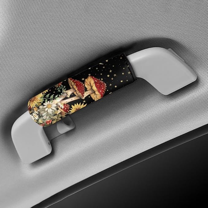 BIGCARJOB Mushroom Sunflower Luggage Handle Wrap Set for Suitcase 2 Pieces Suitcase Identifier Protective Cover Trolley Case Grip Travel Luggage Accessories Door Handle Replacement