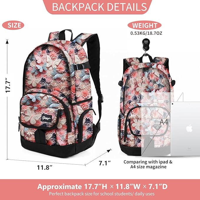 rickyh style School Backpack Travel Bag for Men & Women Lightweight College Back Pack with Laptop Compartmen