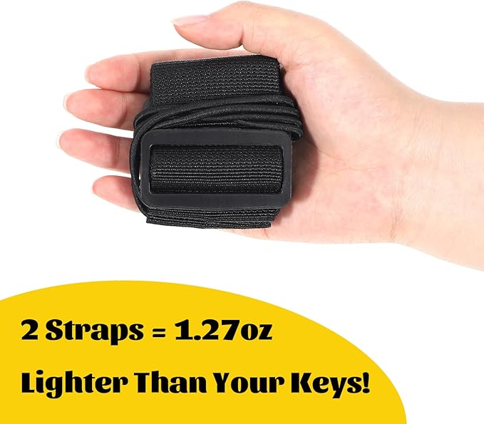 2 PCS Luggage Straps for Add a Bag Adjustable Bungee Elastic Belt Easy to Connect Two Suitcases Travel Essentials Multi-Functional Durable Secure Carry for Attaching Extra Bags Purse