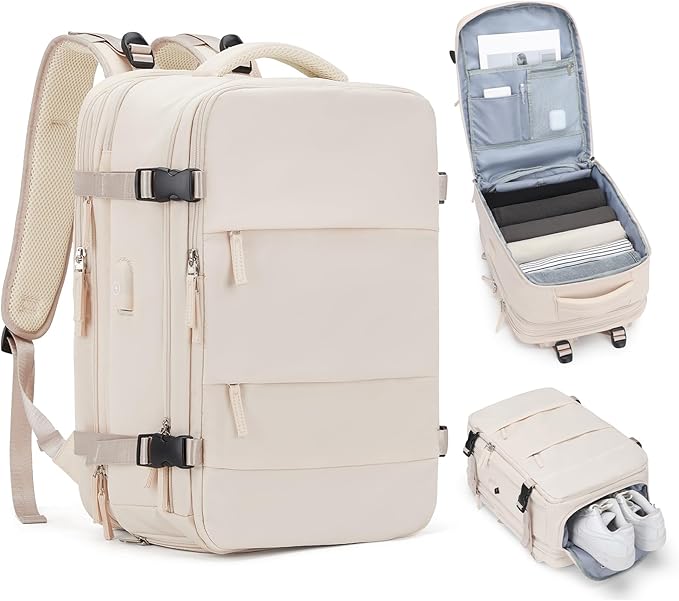 Expandable Travel Backpack For Women Men Airline Approved Personal Item Backpack For Airlines Carry On Backpack Flight Approved Waterproof Backpack For Traveling On Airplane Weekender Travel Bag