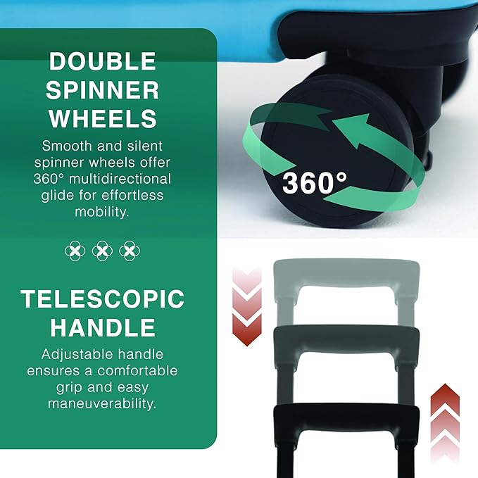 28 Inch Luggage with Spinner Wheels, Hard Shell Suitcase with TSA Locks for Luggage, Travel Large Suitcase, Expandable Hard Shell Suitcases, Teal
