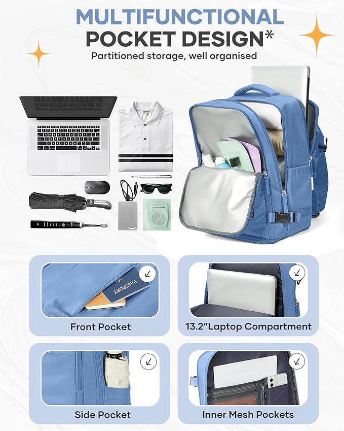 coofay Travel Backpack Carry on Flight Approved Mochila De Viaje Personal Item Backpack for Airlines Frontier Airlines Personal Item Bag Large Backpacks for Travel Backpacks for Men Women