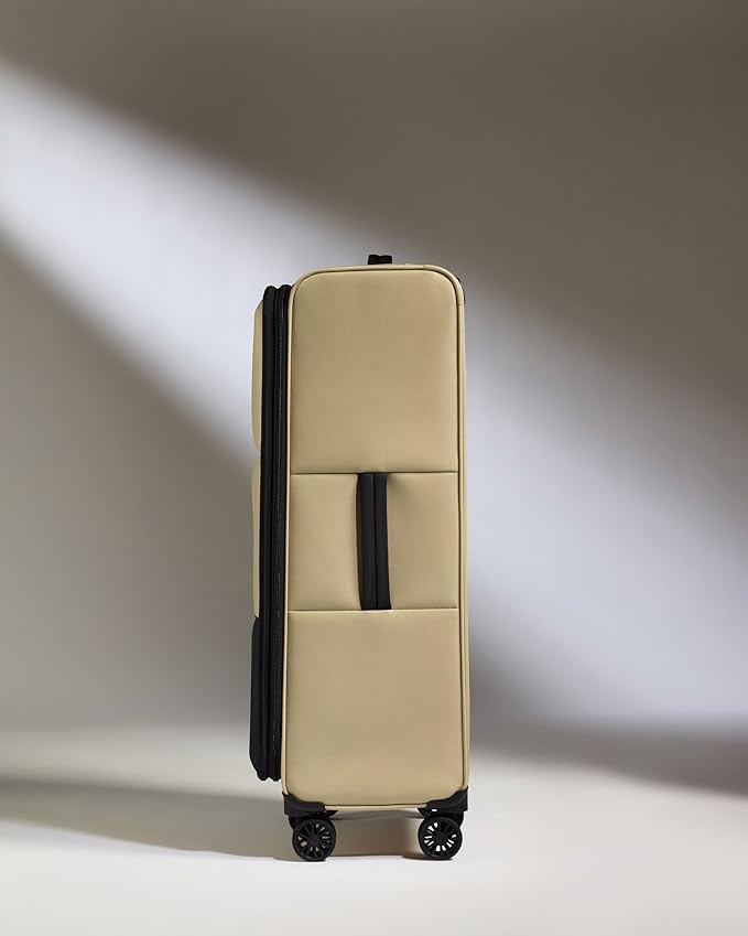 ANTLER - Soft Stripe Large Luggage - 31" Softside Suitcase, Durable, Lightweight & Expandable, 4 Spinner Wheels - Adjustable Handle, TSA Lock, Sand Yellow