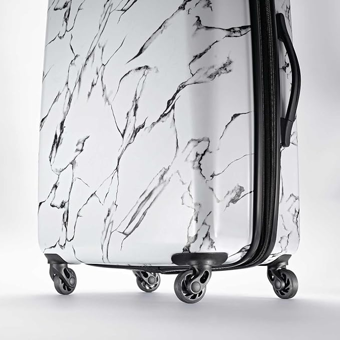 American Tourister Moonlight Hardside Expandable Luggage with Spinner Wheels, Marble, Carry-On 21-Inch