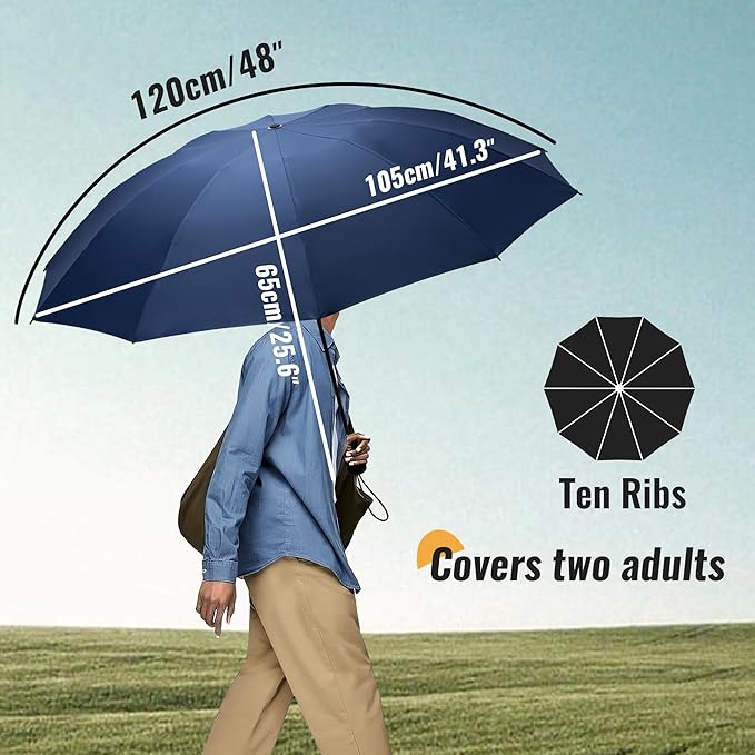 Travel Compact Umbrella Windproof - Portable Automatic Umbrellas for Rain, Inverted Folding Umbrella for Men and Women